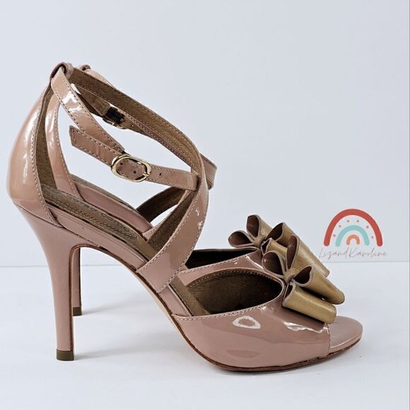 Corso Como Alfazema Genuine Leather Burnished Stiletto Heel Sandals - Picture 4 of 16